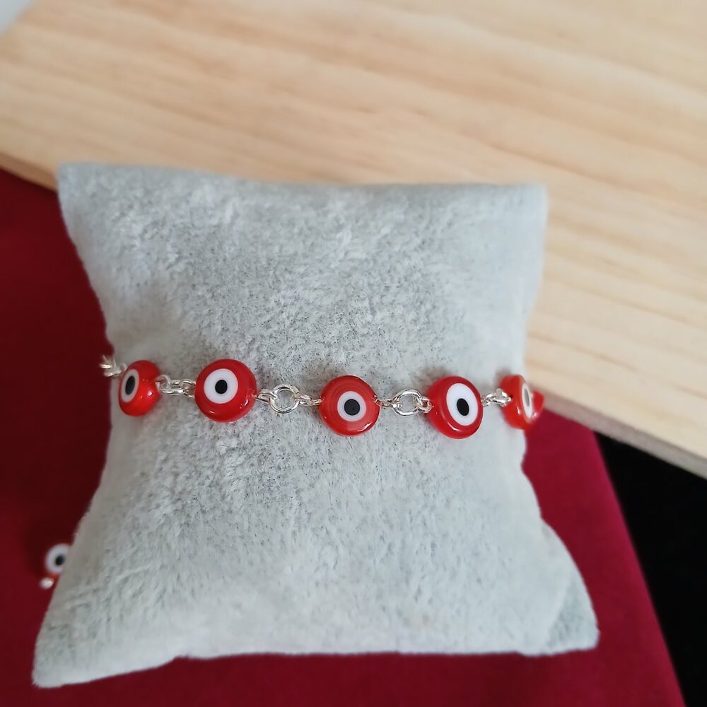 Evil Eyes Bracelet sterling Silver.925 - Picture 2 of 4